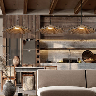 Ritta Vintage LED Suspension Noyer Bois Chambre À Coucher/Bar