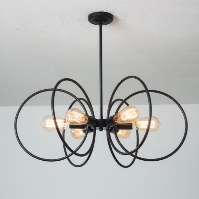 Silva Industriel LED Suspension Noir Métal Salon/Chambre À Coucher