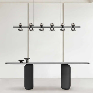 Arisha Suspension Linéaire Simple, Cuivre/Verre, Noir/Or, Salle de Bain/Chambre