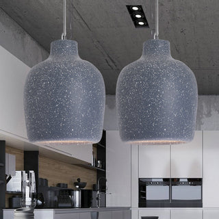 Avi Suspension Pot Retro, Résine/Acrylique, Gris/Blanc, Salon