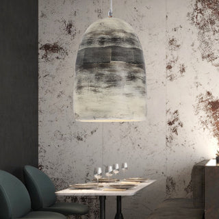 Arisha Suspension Pot Naturelle, Résine/Acrylique, Bleu/Noir/Gris, Chambre