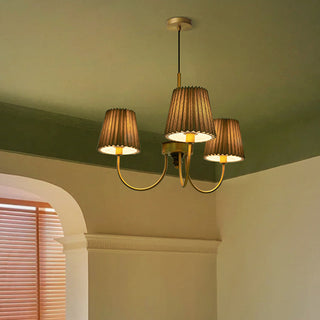 Silva Lustre Vintage, Métal/Tissu, Blanc/Vert, Salle à Manger/Salle à Séjour