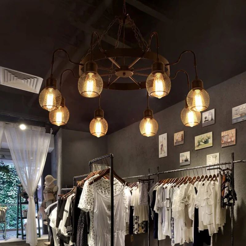 Silva Industriel LED Lustre Métal/Verre Chambre À Coucher/Salon