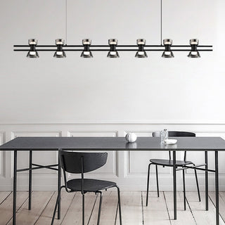Arisha Suspension Linéaire Simple, Cuivre/Verre, Noir/Or, Salle de Bain/Chambre