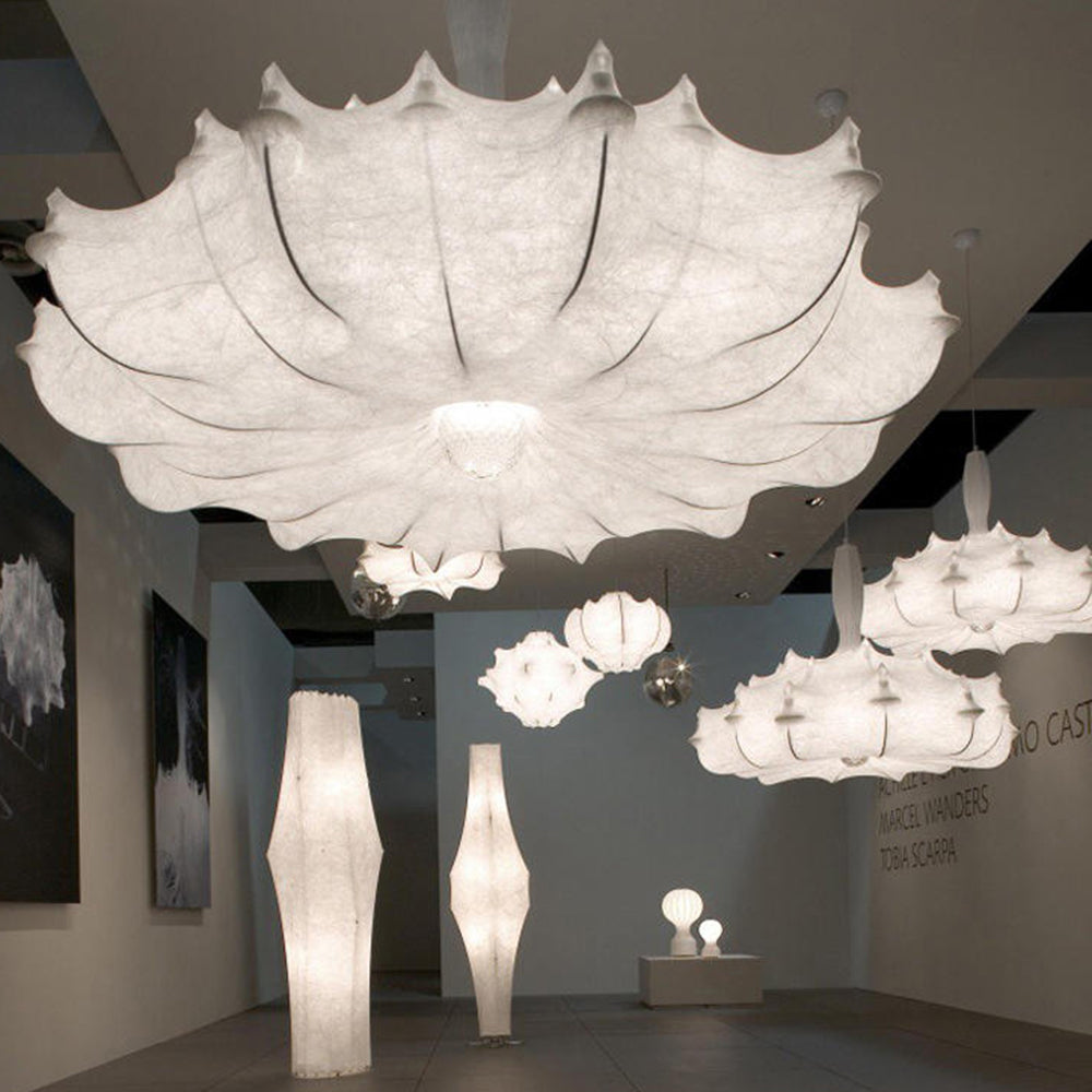 Ritta Suspension Vintage, Métal/Soie, Blanc, Salon/Salle à Manger