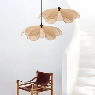 Ritta Suspension Vintage, Métal/Rotin, Bois, Salle à Manger