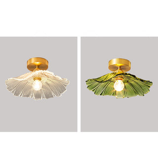 Arisha Suspension Dôme Vintage, Cuivre/Verre, Transparent/Vert, Chambre à Coucher/Salon