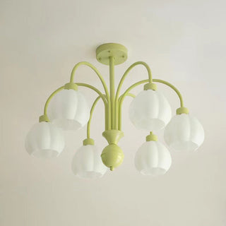 Arisha Suspension Multi Morandi, Métal/Verre, Blanc/Jaune, Couloir/Salon