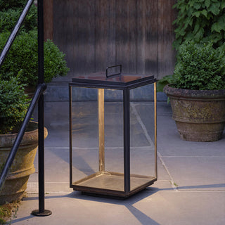 Ray Lampadaire Lanterne Minimaliste, Métal/Verre, Noir, Extérieur