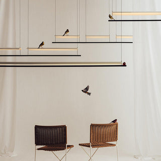 Ray Suspension Linéaire Inhabituel, Métal/Acrylique, Noir, Salon/Restaurant