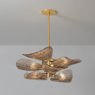 Aurora Lustre en Verre Pétale Superposé Bronze