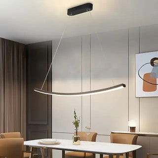 Arisha Suspension Linéaire Minimaliste, Aluminium/Gel de silice, Noir, Salon