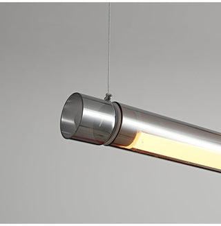 Ray Suspension Linéaire Industrielle, Métal /Acrylique, Rouge/Marron, Salon