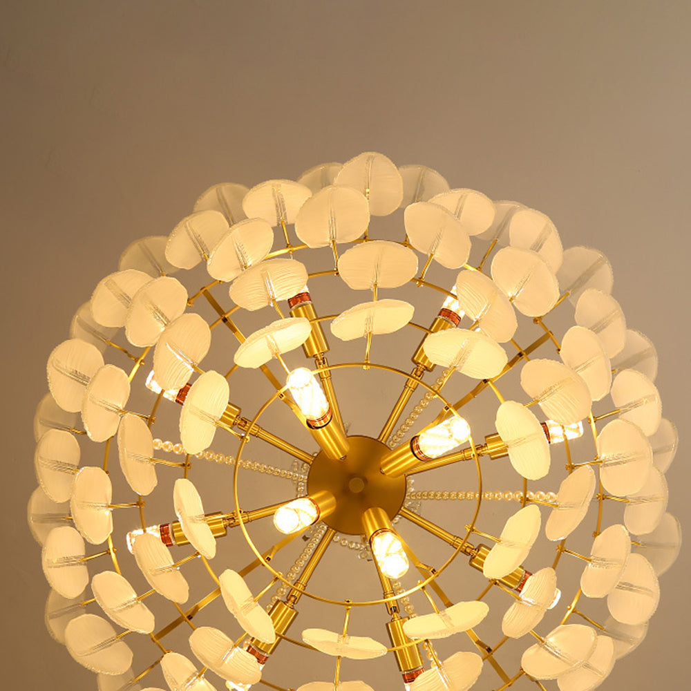Kristy Suspension Plume Moderne, Cuivre/Verre, Doré, Salon