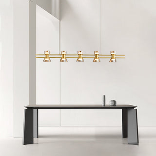 Arisha Suspension Linéaire Simple, Cuivre/Verre, Noir/Or, Salle de Bain/Chambre
