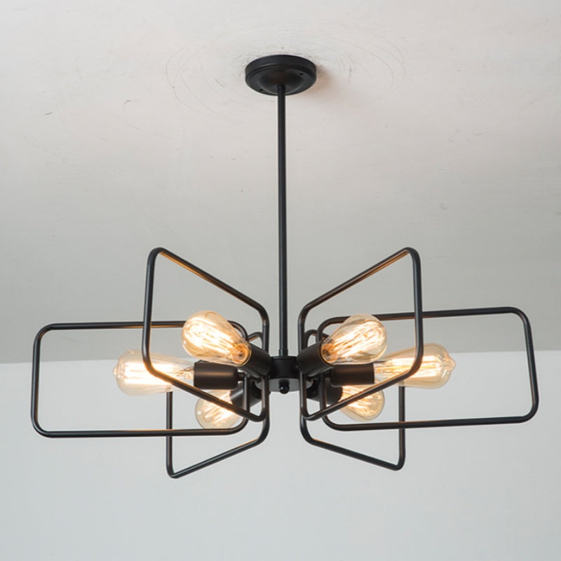 Silva Industriel LED Suspension Noir Métal Salon/Chambre À Coucher