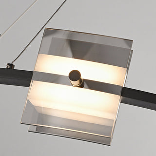 Arisha Suspension Anneau Simple, Cuivre/Verre, Noir/Or, Salon/Chambre