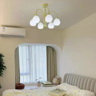 Arisha Suspension Multi Morandi, Métal/Verre, Blanc/Jaune, Couloir/Salon
