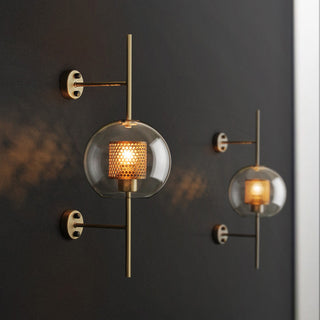 Kiri Applique Murale Globe Vintage  Cuivre/Argent. Salle de Bain