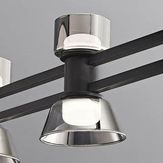 Arisha Suspension Linéaire Simple, Cuivre/Verre, Noir/Or, Salle de Bain/Chambre