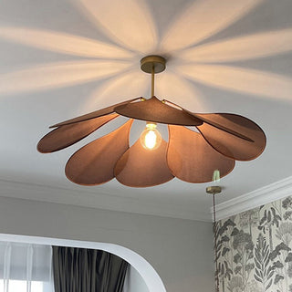 Ritta Suspension Petale Moderne, Metal/Tissu, Blanc/Marron, Salon