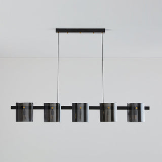 Arisha Suspension Cylindre Nordique, Cuivre/Verre, Noir/Or, Bar/Cuisine