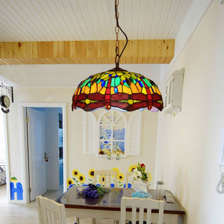 Tiffany Vintage Art LED Suspension Verre Chambre À Coucher