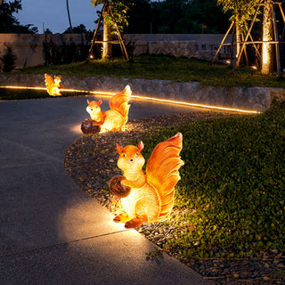 Aria Lampadaire Écureuil Moderne, Résine, Brun, Extérieur
