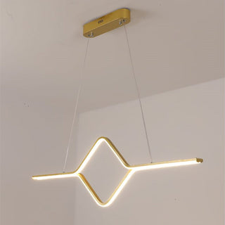 Arisha Suspension Linéaire Simple et Moderne, Métal/ Acrylique, Noir/Or, Salle à Manger