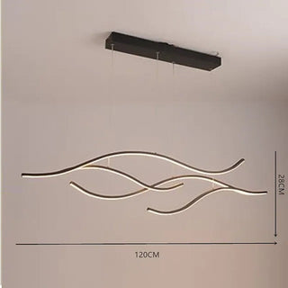 Tiroven Luminaires Suspension linéaire. LED Noir/Or. Salon-Luire
