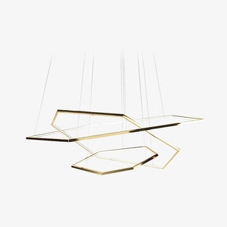 Ray Suspension Géométrique Contemporain, Métal, Doré, Salon/Chambre à Coucher