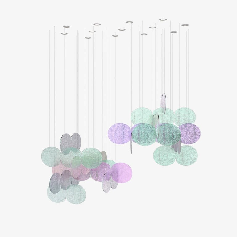Clouds Iridescent Disc Chandelier-Neutral Decor