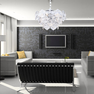 Kristy Lustre Hexagone Cristal, Métal/Cristal, Dégagé/Gris Fumé/Glaçage/Champagne, Salon