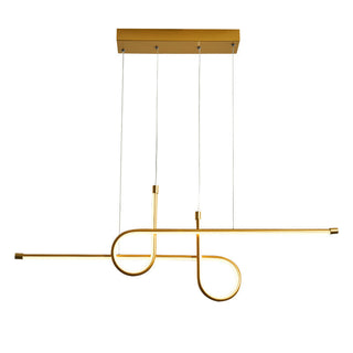 Arisha Suspension Linéaire Moderne, Métal, Noir/Or, Salle à Manger