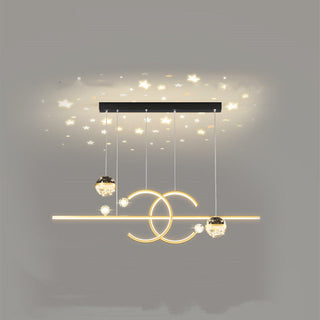 Arisha Suspension Linéaire Moderne Noir/Doré, Salon