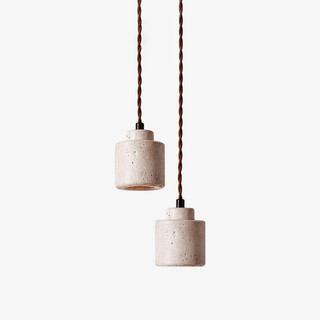 Elemental Travertine Mini Pendant Lamp-Neutral Decor