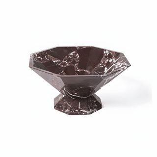 Facet Pedestal Bowl Storage Tray-Neutral Decor