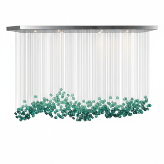 Crystal Stone Chandelier-Neutral Decor