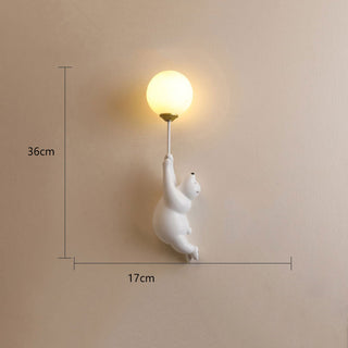 Evenel Bear Balloon Applique Murale Ours Ballon Moderne Animale. Blanc/Bleu/Rose. Salon-Luire
