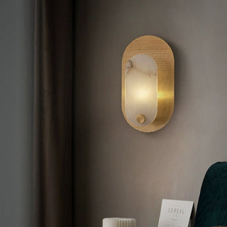Perforated Oval Alabaster Wall Sconce-Neutral Decor