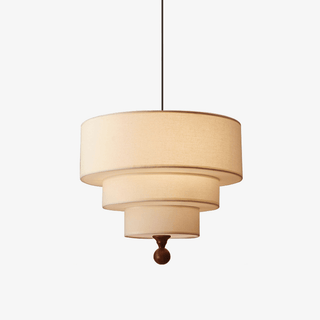 Tiered Fabric Pendant Light-Neutral Decor