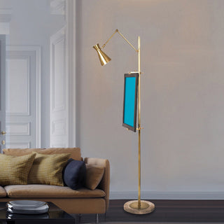 Arisha Design Lampadaire Chevalet Moderne Métal/Verre Laiton Salon/Chambre