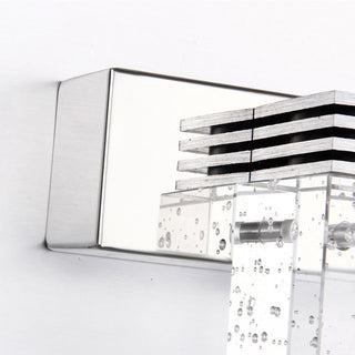Arisha Applique Murale à Miroir Carrée Moderne, Métal/Cristal, Argent, Salle de Bain