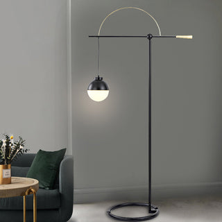 Valentina Design Lampadaire Rond Nordique Métal/Verre Noir Bureau/Chambre
