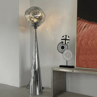 Valentina Design Italien Lampadaire Moderne Métal/Acrylique Rose Dorée/Or/Chromé/Gris Fumé Salon