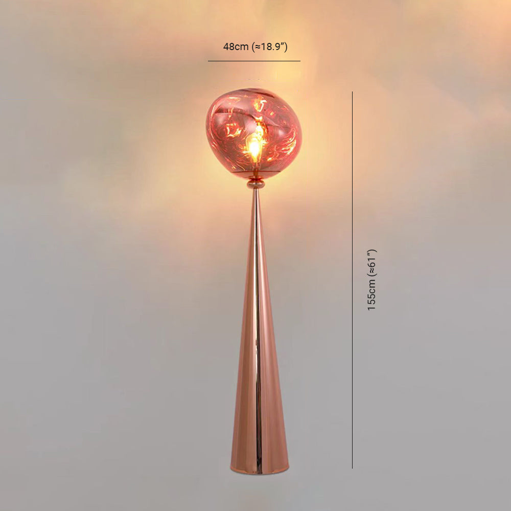Valentina Design Italien Lampadaire Moderne Métal/Acrylique Rose Dorée/Or/Chromé/Gris Fumé Salon