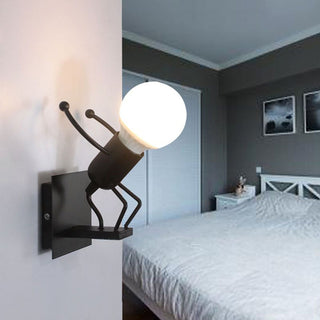Luxo Applique Murale Design Italien LED Métal Noir/Blanc Chambre à Coucher/Salon