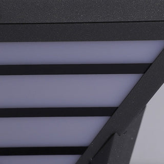 Ray Lampe de Poteau Triangle Moderne, Métal, Noir/Blanc,  Jardin