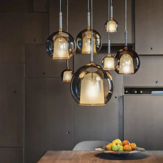 Valentina Moderne Sphère LED Suspension Verre Salle à Manger