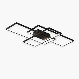 Arisha Plafonnier Rectangle Moderne, Métal/Gel de Silice, Noir/Blanc, Salon